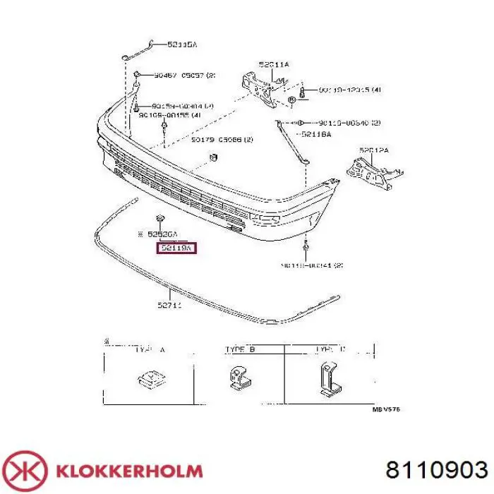 Купить 521191A190 Toyota Буфер (бампер) передний