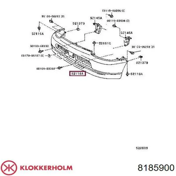 Передний бампер 8185900 Klokkerholm