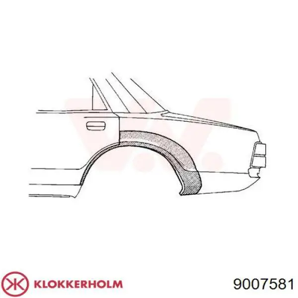 Ремонтная часть арки крыла заднего левого на Volvo 440 K 