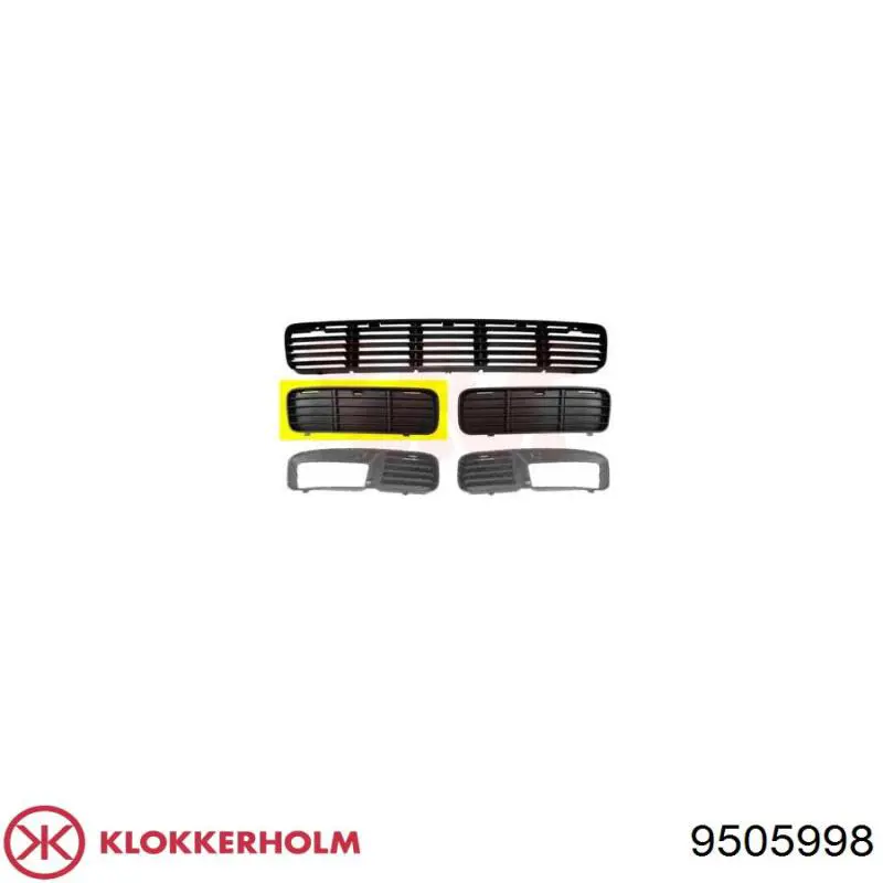 Решетка бампера переднего правая Klokkerholm 9505998