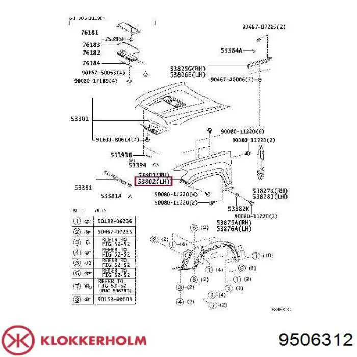 Купить 9506312 Klokkerholm Крыло переднее правое