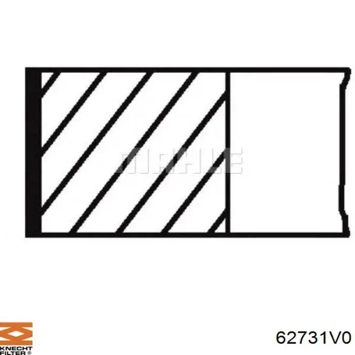 Комплект поршневых колец на 1 цилиндр, стандарт 62731V0 Knecht-Mahle