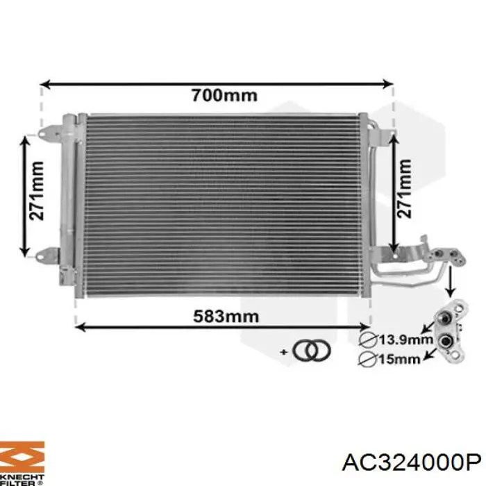 Радиатор кондиционера AC324000P Knecht-Mahle