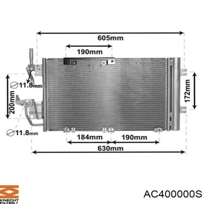 Радиатор кондиционера AC400000S Knecht-Mahle