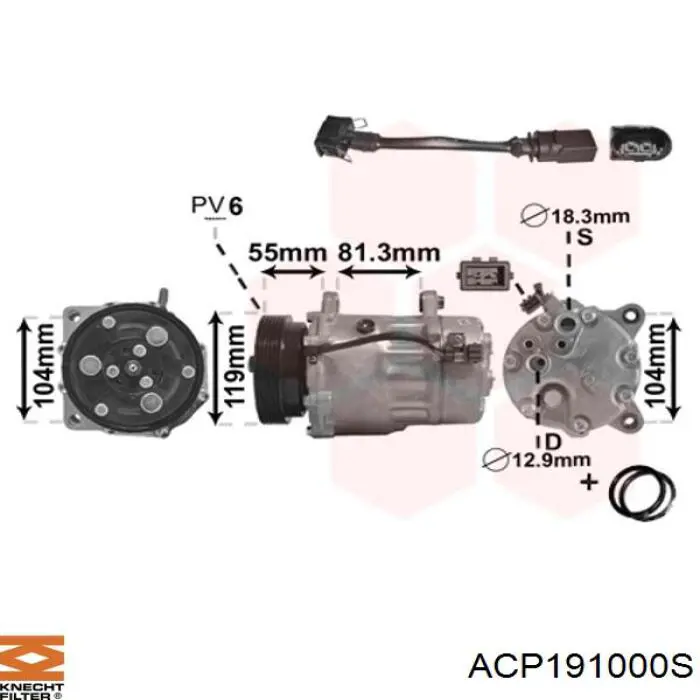 Компрессор кондиционера ACP191000S Knecht-Mahle