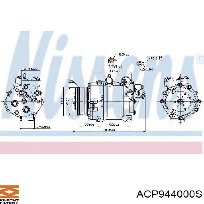 Компрессор кондиционера ACP944000S Knecht-Mahle