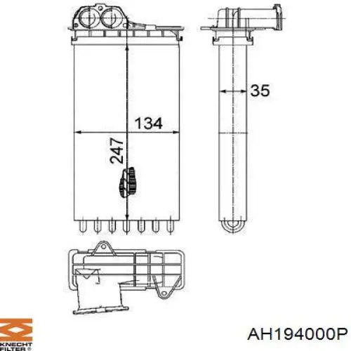 Радиатор печки (отопителя) Knecht-Mahle AH194000P