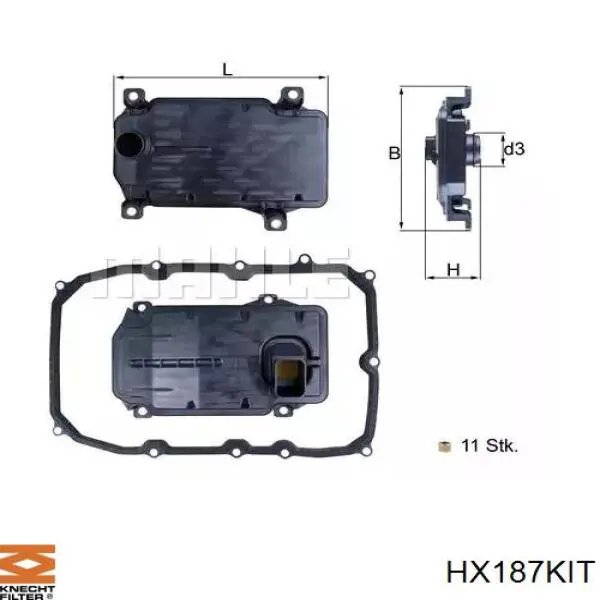 Фильтр АКПП Knecht-Mahle HX187KIT