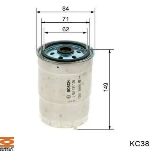 KC38 Knecht-Mahle топливный фильтр