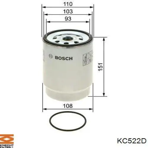 Топливный фильтр KC522D Knecht-Mahle