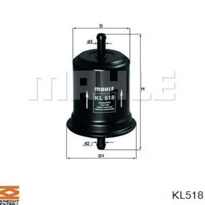 Топливный фильтр KL518 Knecht-Mahle