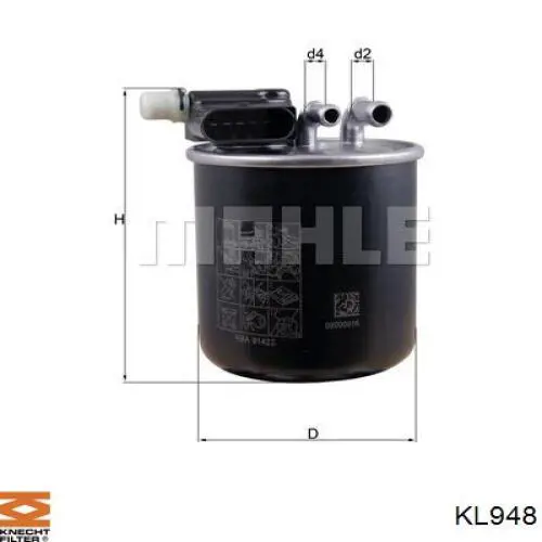 Топливный фильтр KL948 Knecht-Mahle