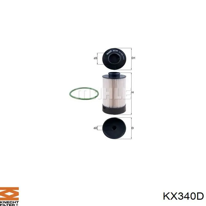 Топливный фильтр KX340D Knecht-Mahle