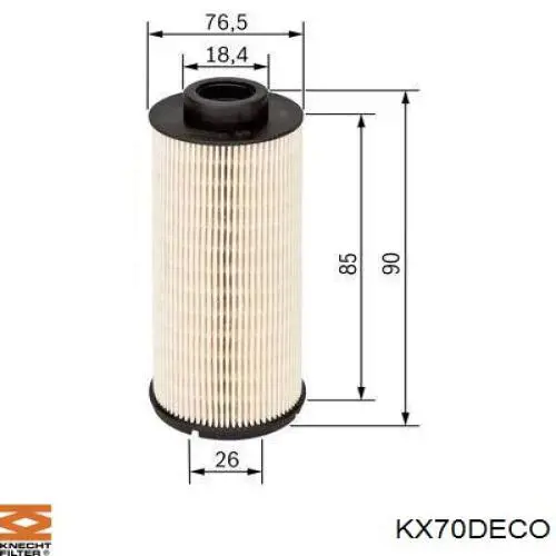 KX70DECO Knecht-Mahle топливный фильтр