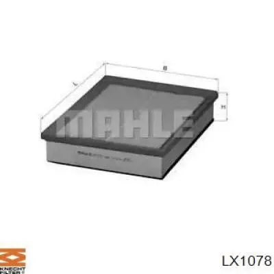 Воздушный фильтр LX1078 Knecht-Mahle