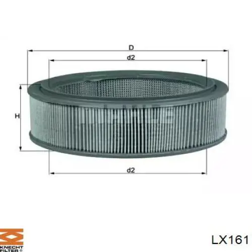 Воздушный фильтр LX161 Knecht-Mahle