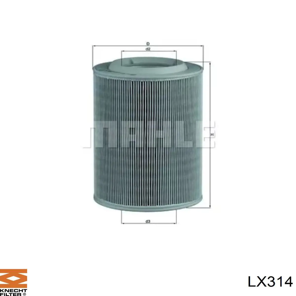 LX314 Knecht-Mahle воздушный фильтр