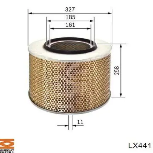 Воздушный фильтр LX441 Knecht-Mahle