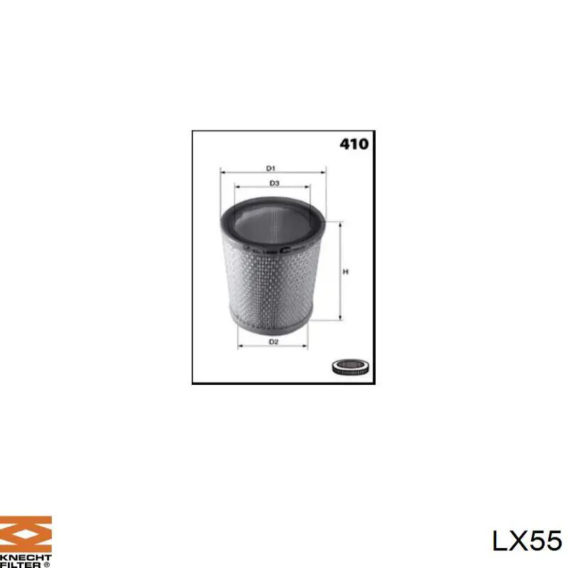 LX55 Knecht-Mahle воздушный фильтр