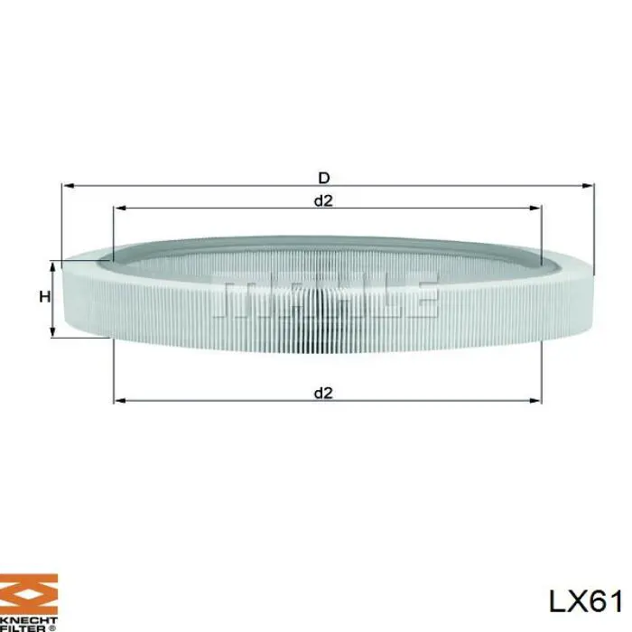 LX61 Knecht-Mahle воздушный фильтр
