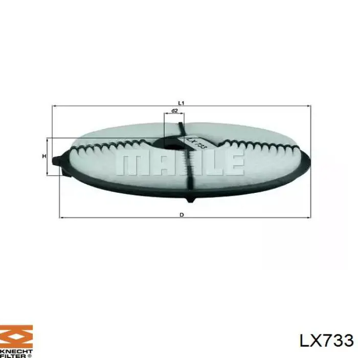LX733 Knecht-Mahle воздушный фильтр