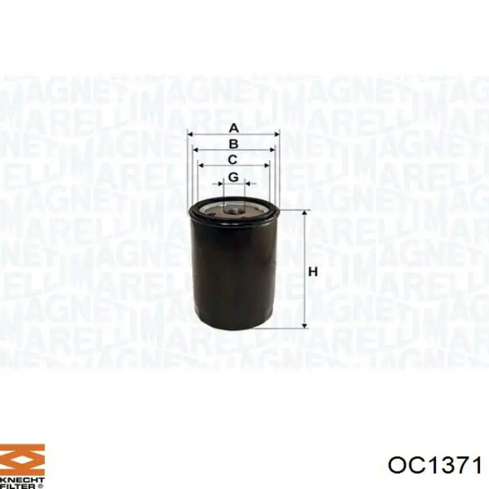 OC1371 Knecht-Mahle масляный фильтр