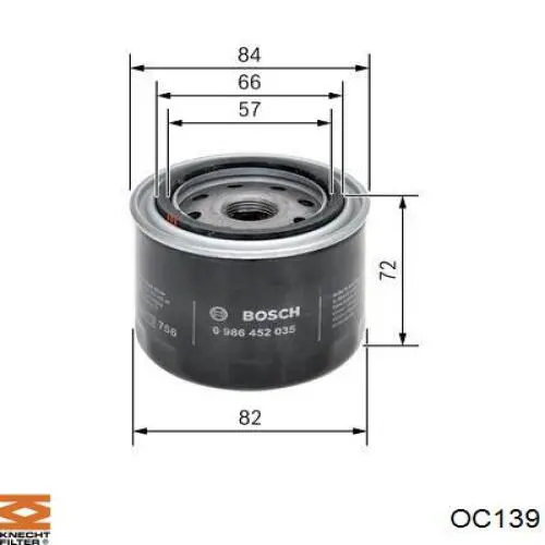 Масляный фильтр OC139 Knecht-Mahle