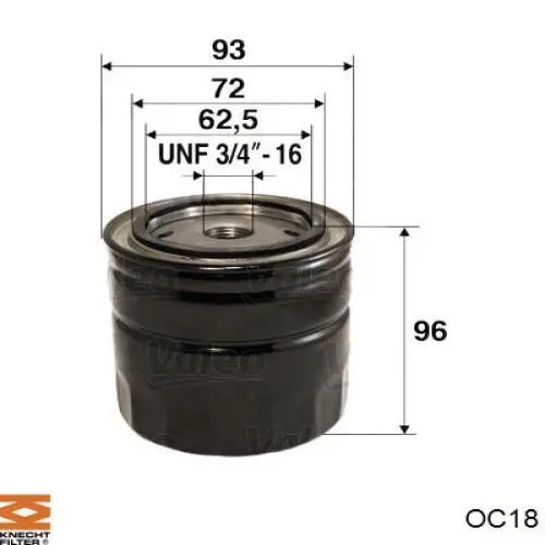 OC18 Knecht-Mahle Масляный фильтр двигателя