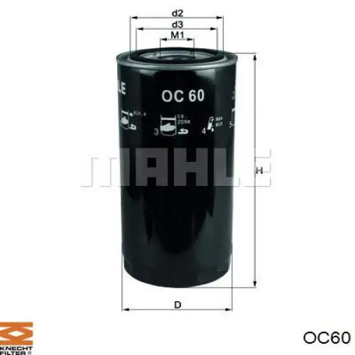 OC60 Knecht-Mahle масляный фильтр