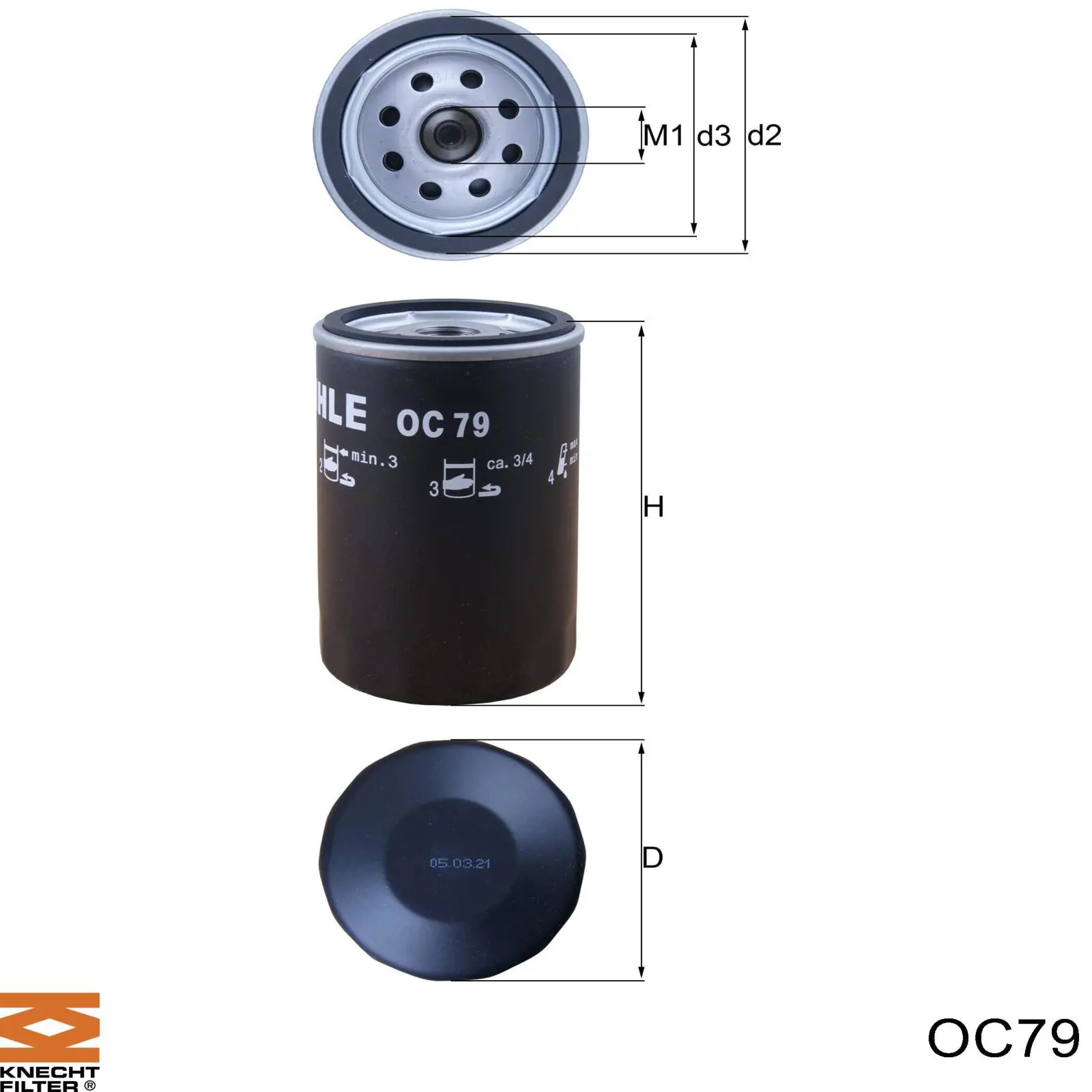 OC79 Knecht-Mahle масляный фильтр