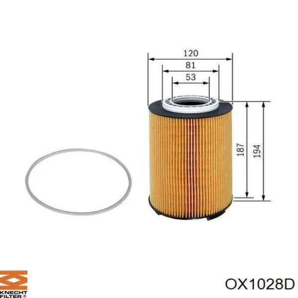 OX1028D Knecht-Mahle масляный фильтр