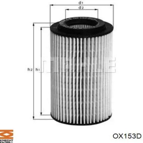 OX153D Knecht-Mahle масляный фильтр