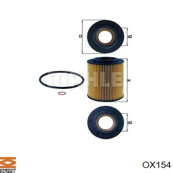 OX154 Knecht-Mahle масляный фильтр