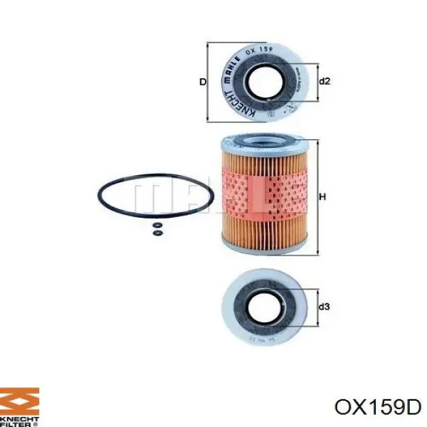 OX159D Knecht-Mahle масляный фильтр