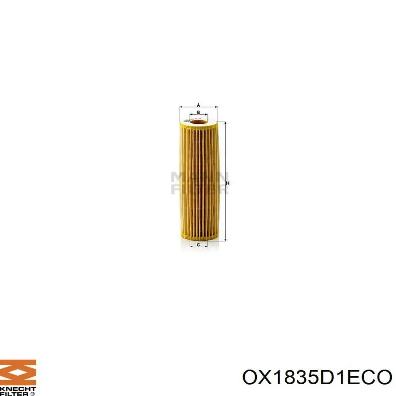 OX1835D1ECO Knecht-Mahle масляный фильтр