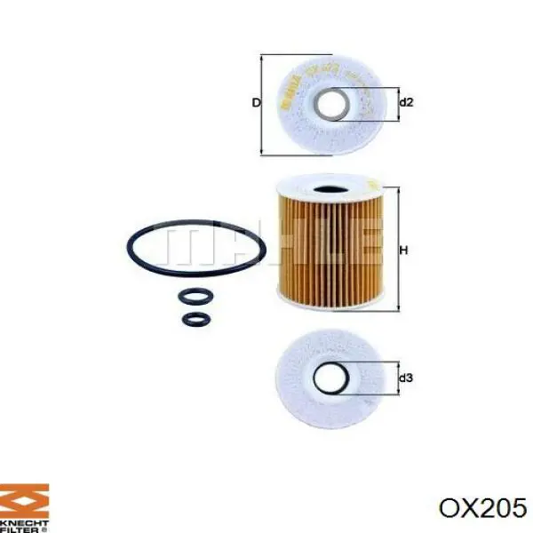 OX205 Knecht-Mahle масляный фильтр
