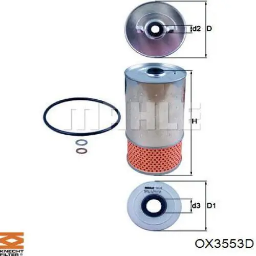 Фільтр масляний OX3553D Knecht-Mahle
