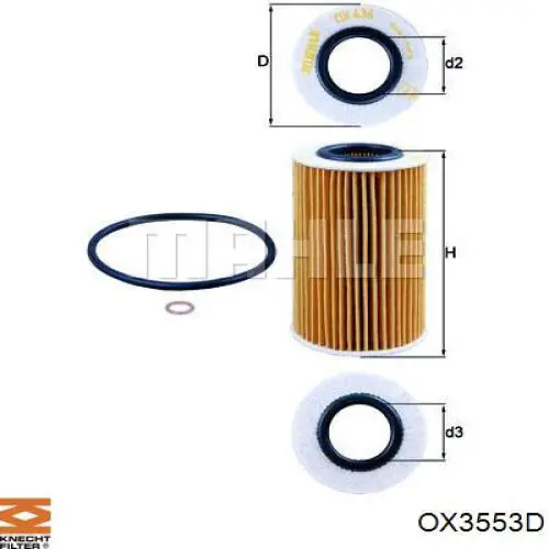 Фільтр масляний OX3553D Knecht-Mahle