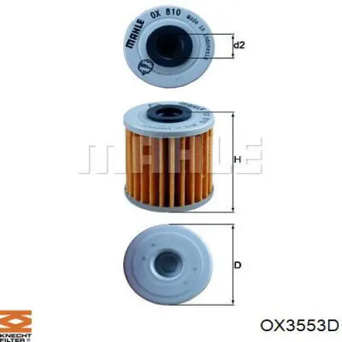 Фільтр масляний OX3553D Knecht-Mahle