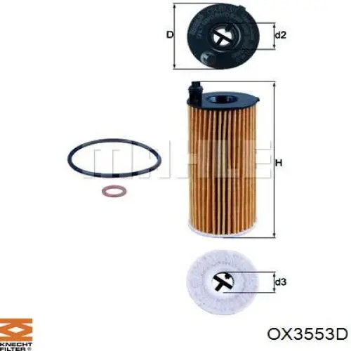 Фільтр масляний OX3553D Knecht-Mahle