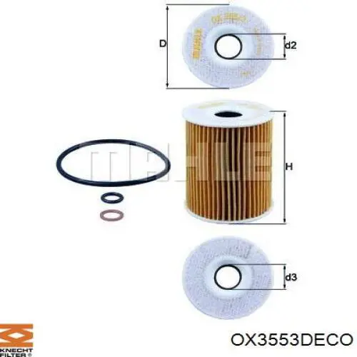 OX3553DECO Knecht-Mahle масляный фильтр