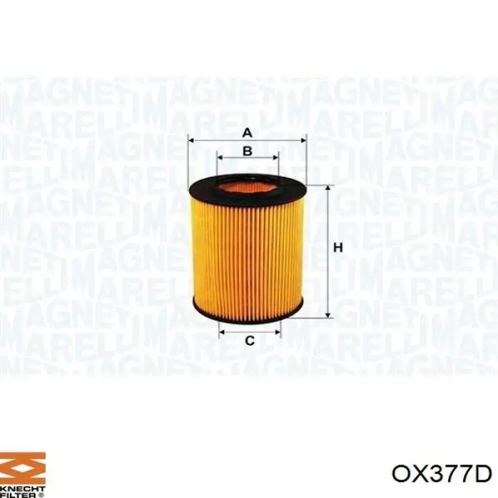 OX377D Knecht-Mahle масляный фильтр