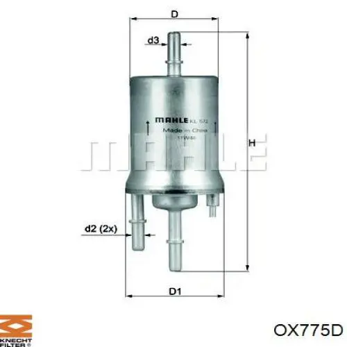 Масляный фильтр OX775D Knecht-Mahle