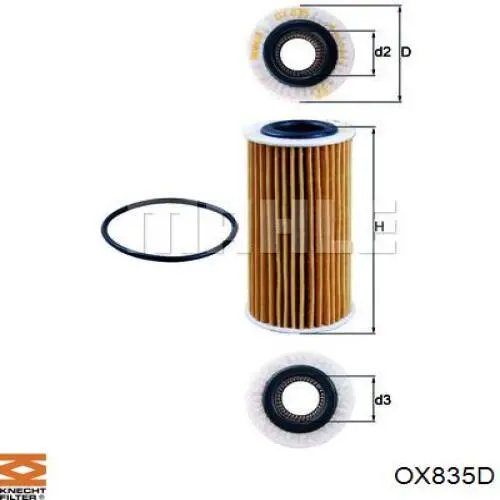 OX835D Knecht-Mahle масляный фильтр