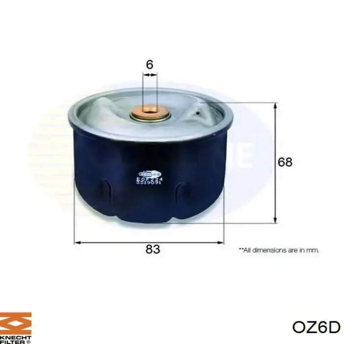 OZ 6D Knecht-Mahle масляный фильтр