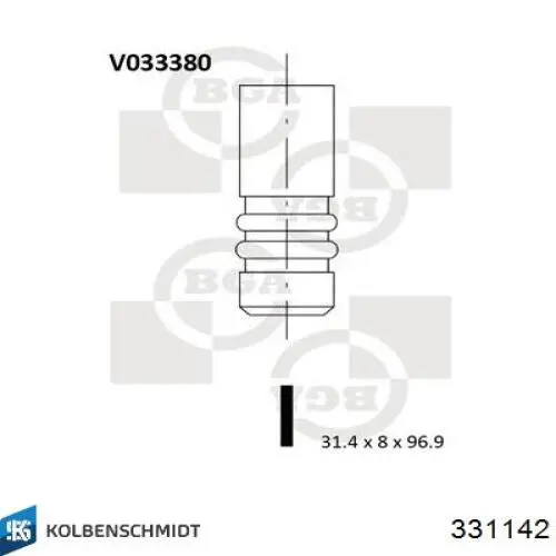 Выпускной клапан двигателя Kolbenschmidt 331142 цена, от 7.96 USD