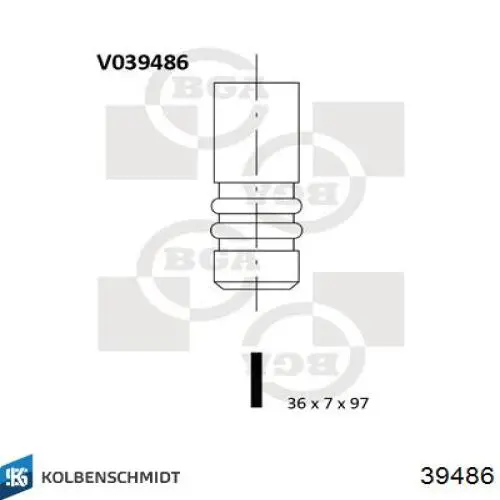 Купить 39486 Kolbenschmidt Впускной клапан