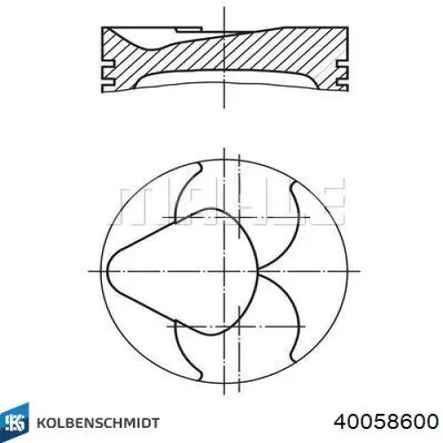 Поршень в комплекте на 1 цилиндр, STD KOLBENSCHMIDT 40058600