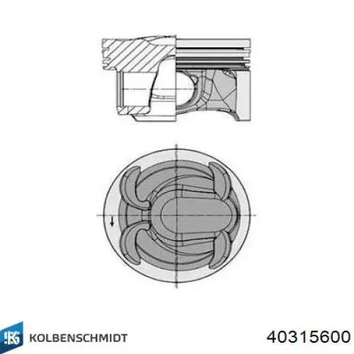 Pistón completo para 1 cilindro, STD 40315600 Kolbenschmidt