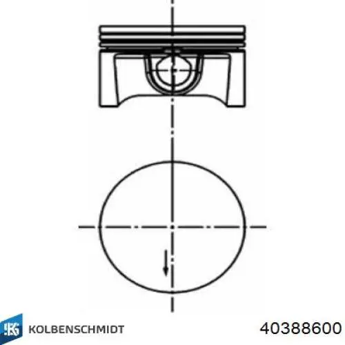 Pistón completo para 1 cilindro, STD 40388600 Kolbenschmidt